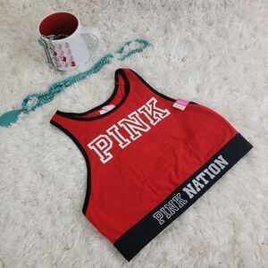Victoria's Secret Reverse Racerback Top Bralette Bra S (AA-C) Red